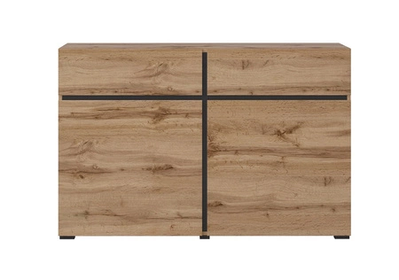 Komoda Cross 119 cm dub wotan moderní design ideální komoda do obývacího pokoje ložnice nebo kanceláře jednoduchý tvar