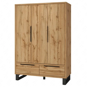 Šatní skříň Halle S 145 cm dub wotan stylový design klasická forma šatní skříně do ložnice nebo šatny prostorné zásuvky úchyty na hranách