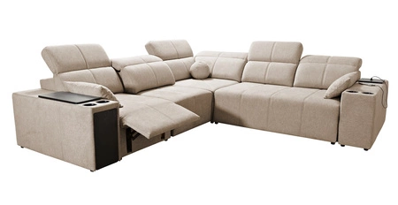 Rohová sedací souprava s funkcí spaní Tesalia III Lux šedý jasan levá rohová sedací souprava s výsuvnou podnožkou posuvná funkce opěradla