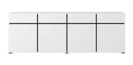 Komoda Cross 225 cm bílá jednoduchý tvar v moderním designu ideální komoda do obývacího pokoje nebo ložnice geometrický tvar