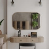 Závěsné zrcadlo Ovalio 68 cm dub cremona funkční doplněk k toaletnímu stolku a šatní skříni zrcadlo neobvyklého tvaru