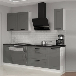 Sada kuchyňského nábytku Avola 230 cm skříňky vypadají skvěle v moderních i klasických interiérech