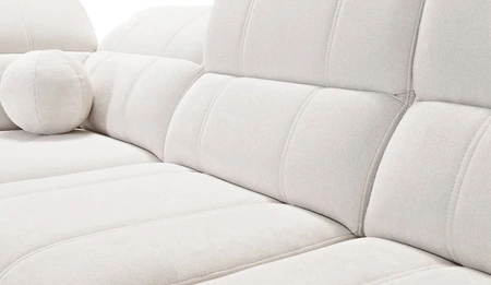 Rohová pohovka s funkcí spaní Penejos XII Lux modrá pravostranná stylová rohová pohovka s pohodlnou výsuvnou podnožkou