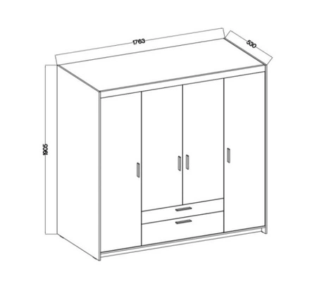 Šatní skříň Rene 176 cm béžová písková stylový design prostorná šatní skříň klasického tvaru vybavená velkými zásuvkami