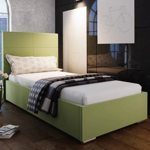 Čalouněná postel Eljas 90x200 mint s moderním čelem ideální do pokoje pro mladé nebo malé ložnice