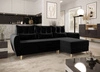 Rohová sedací souprava s funkcí spaní Rovigo černá pravá elegantní rohová sedací souprava ve skandinávském tvaru velká přihrádka na lůžkoviny