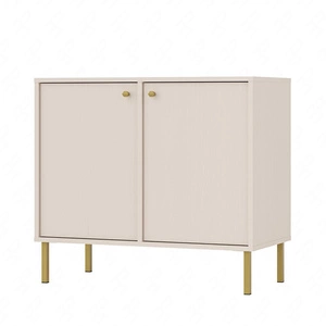 Komoda Kioto II 84 cm béžová minimalistický design ideální návrh komody do ložnice nebo obývacího pokoje zlaté úchyty