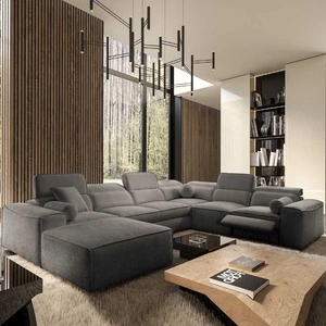 Rohová sedací souprava s funkcí spaní Viano VIII Lux šedá levotočivá rohová sedací souprava s výsuvnou podnožkou nádoby na lůžkoviny