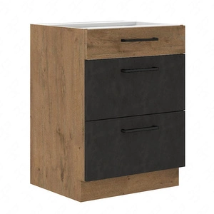 Stojatá kuchyňská skříňka se zásuvkami odolná Valico 60 D 3S BB proti páře, teplu a rozlití vody