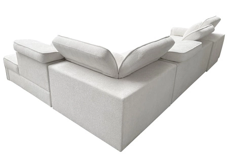 Rohová sedací souprava s funkcí spaní Viano XI světle hnědá pravý roh moderní a stylová s nastavitelnými opěrkami hlavy dekorativní polštáře