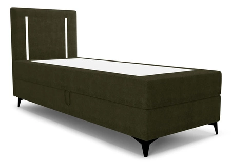 Kontinentální postel Norco 80x200 zelená stylová postel s úložným boxem osvětlení v čele postele dodává jedinečný nádech