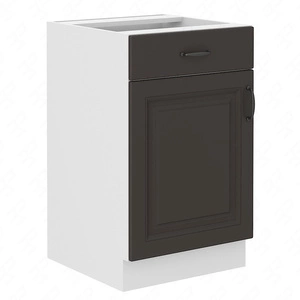 Stojatá kuchyňská skříňka se zásuvkou a policí Silver 50 D 1F 1S BB skříň odolná proti páře vysoké teplotě a rozlité kapalině