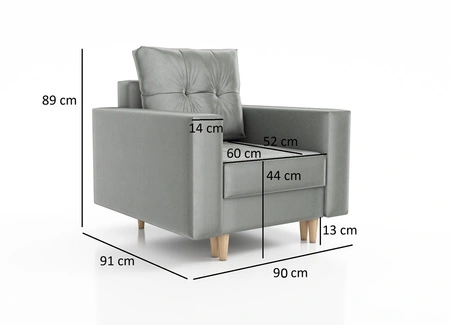 Křeslo s podnožkou Vaso mustard pohodlné křeslo do obývacího pokoje ve skandinávském stylu měkký sedák vysoké dřevěné nohy