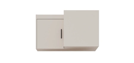 Rohová šatní skříň Rene s nástavcem béžová písková Funkční šatní skříň zvětšuje úložný prostor pro oblečení boty a doplňky