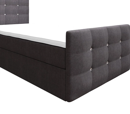 Kontinentální postel Kansas 90x200 grafit v moderním skandinávském stylu s čalouněným čelem a nohama