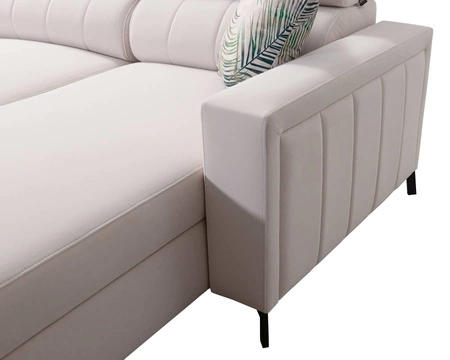 Rohová pohovka s funkcí spaní Savona VI Indian pink / white right elegantní rohová pohovka do obývacího pokoje dva kontejnery na lůžkoviny