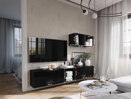 Nástěnná skříňka Glifa bílá / bílý lesk Stylová a ergonomická nástěnná skříňka pro jakýkoli interiér se systémem otevírání dveří push to open