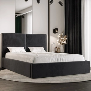 Čalouněná postel Aphrodite 140x200 s úložným boxem v moderním skandinávském stylu s pohodlným podhlavníkem