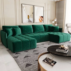 Rozkládací pohovka Oroso U láhev zelený kontejner na lůžkoviny sametová tkanina s hydrofobním povlakem dekorativní prošívání