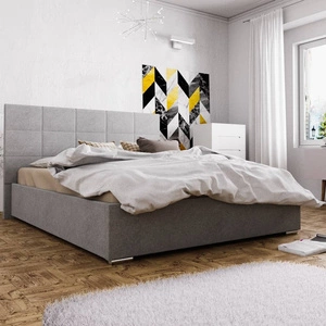 Čalouněná postel Eljas 180x200 šedá s moderním čelem ideální do ložnice