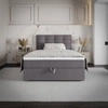 Kontinentální postel Flint 100x200 šedá v moderním skandinávském stylu s čalouněným čelem postele s úložným boxem