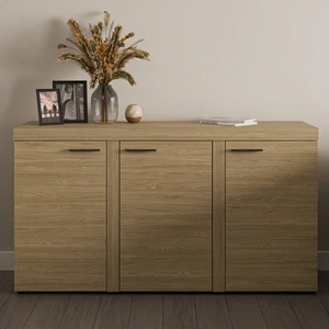 Komoda Rene 149 cm dub olejovaný jednoduchá konstrukce komoda do obývacího pokoje nebo ložnice minimalistický a univerzální design