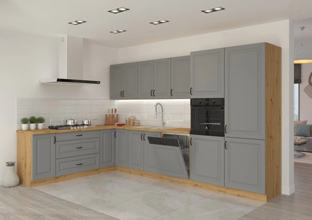 Rohová sestava kuchyňského nábytku Kea 210x350 cm ideální pro interiéry ve skandinávském klasickém i moderním stylu