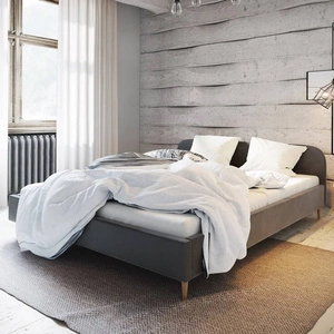 Ivrea 160x200 šedá čalouněná postel s moderním čelem ideální do ložnice