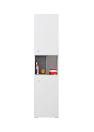 Knihovna Epsilon 45 cm bílá / beton ideální do pokoje pro mládež velmi praktická a má moderní vzhled