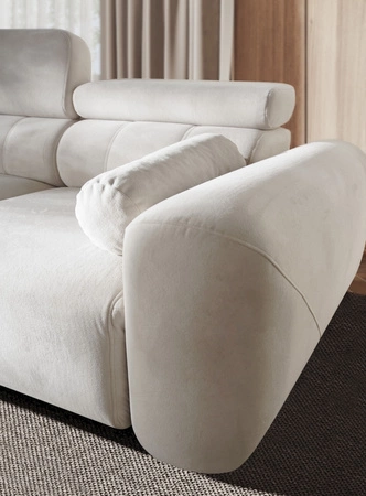 Cantare rohová pohovka s funkcí spaní tmavě béžová levá strana funkční a pohodlná rohová pohovka s moderním designem plyšová látka