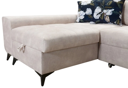 Rohová pohovka Buffalo VI s funkcí spaní béžová levá Funkční a stylová rohová pohovka se třemi nádobami na lůžkoviny