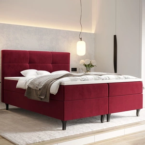 Vínová kontinentální postel Melba 180x200 v moderním skandinávském stylu s výrazným čelem