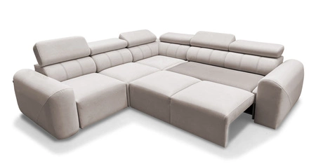 Cantare III rohová sedačka s funkcí spaní šedý jasan levá pohodlná a stylová rohová sedačka do obývacího pokoje dvě nádoby na lůžkoviny