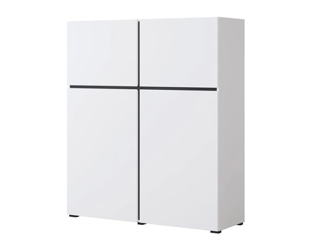 Vysoká komoda Cross 119 cm bílá moderní design ideální komoda do obývacího pokoje ložnice nebo kanceláře jednoduchá forma