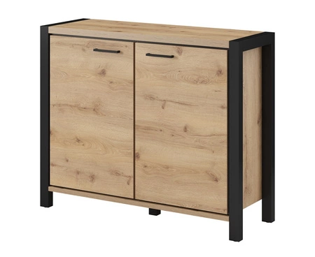 112 cm Activ komoda dub taurus / černá stylová komoda do obývacího pokoje vysoká kvalita zpracování ideální pro moderní interiéry