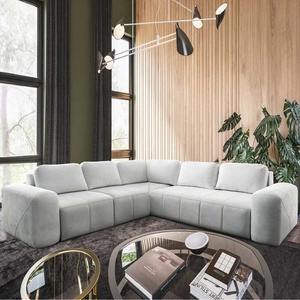 Bovec III rohová pohovka s funkcí spaní ecru levá extrémně stylová rohová rozkládací pohovka ideální pro prostorný obývací pokoj