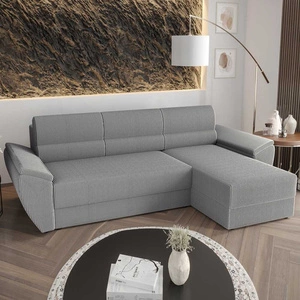 Rohová pohovka s funkcí spaní Fogu II šedý jasan pravá Stylová rohová pohovka s pohodlnými područkami a nádobou na lůžkoviny