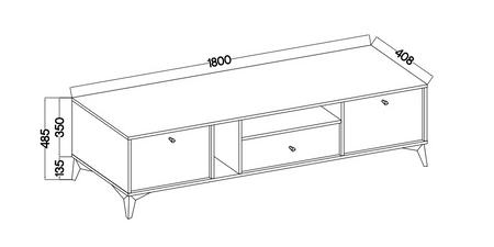RTV skříňka Kioto I 180 cm béžová elegantní skříňka v tlumených barvách decentní zlaté úchytky