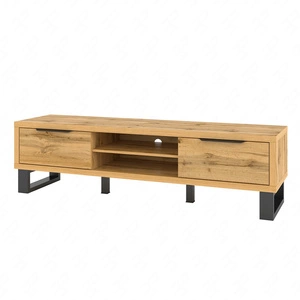 RTV skříň Halle 180 cm dub wotan moderní design kovový rám černý RTV skříň loft industriální styl