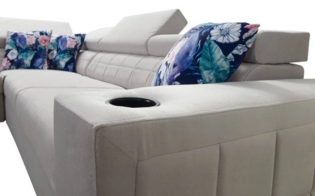 Rohová sedačka s funkcí spaní Belvi II heather left elegantní a ergonomická rohová sedačka do obývacího pokoje praktický úložný prostor v boční části