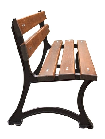 Zahradní lavička 150 cm FIEM-04-LM-150 městská litinová s opěradlem z olšového dřeva lakovaná