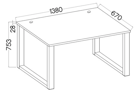 Psací stůl Makana artisan dub stylový a funkční kus nábytku s 28 mm horní stranou do kanceláře pracovny nebo pokoje pro mládež