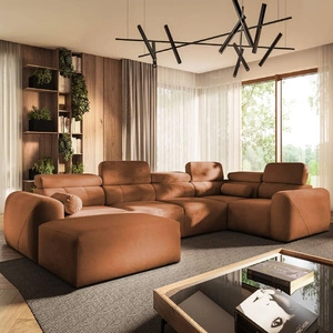 Rohová pohovka s funkcí spaní Cantare IV cihlově červená levá Pečlivě zpracovaná rohová sedačka do obývacího pokoje poskytuje komfort a pohodlí