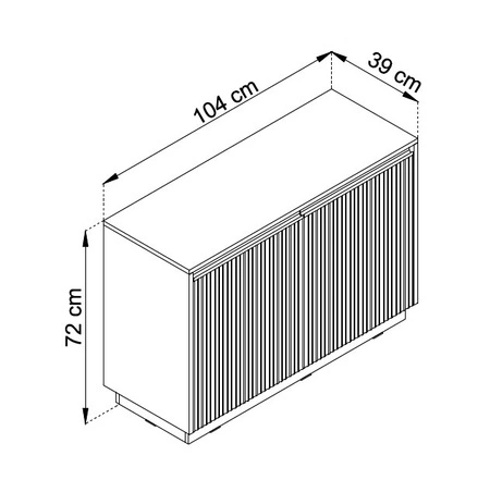 Imperial 104 cm béžová stylová komoda ideální do obývacího pokoje nebo ložnice elegantní zlaté úchyty a frézovaná čela