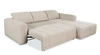 Rohová sedací souprava s funkcí spaní Cetara krémová pravá strana stylový design pohodlné posuvné opěrky zad nastavitelné opěrky hlavy