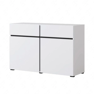 Komoda Cross 119 cm bílá moderní design ideální komoda do obývacího pokoje ložnice nebo kanceláře jednoduchý tvar