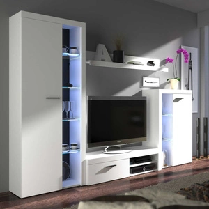 Nástěnná skříň Rene bílá inovativní design moderní uspořádání s elegantním charakterem a širokou funkčností