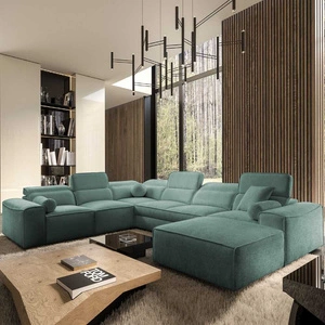 Rohová sedací souprava s funkcí spaní Viano VIII patina pravá moderní rohová sedací souprava se zajímavým designem kontejnerů na lůžkoviny