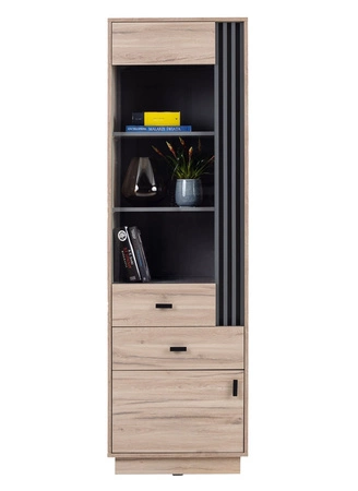 Dubová nábytková sestava Estan světlý dub / antracit inovativní nábytek do obývacího pokoje a obývacího pokoje v moderním stylu