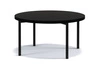 Kulatý konferenční stolek 80 cm Sampi černá nadčasový a lehký design pevná kovová podnož ideální stolek do každého prostředí